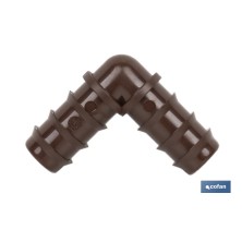 Conexión en Codo para riego por goteo | Uso recomendado para Jardinería y Agricultura