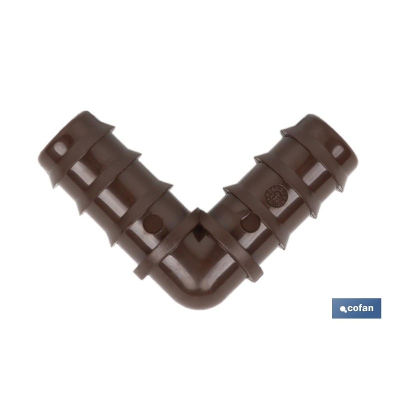 Conexión en Codo para riego por goteo | Uso recomendado para Jardinería y Agricultura