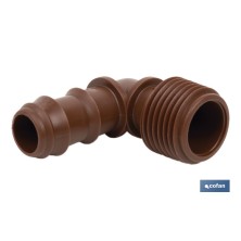 Conector en forma de Codo con Rosca Macho 3/4''