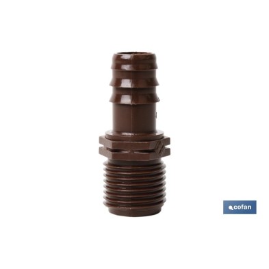 Conector de enlace mixto para riego por goteo o aspersión de rosca 3/4'' | Imprescindible para instalación de riego por goteo