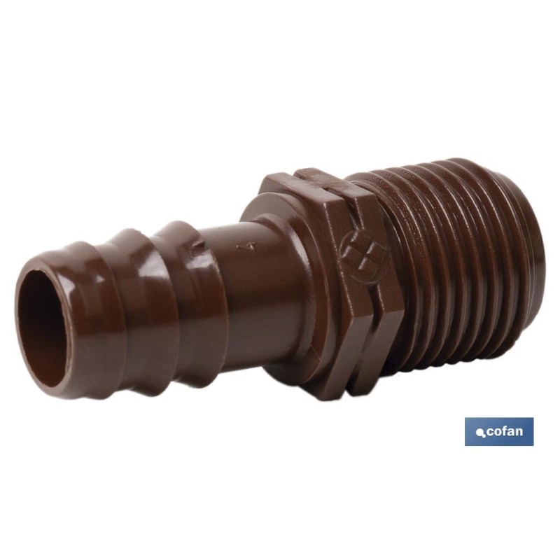 Conector de enlace mixto para riego por goteo o aspersión de rosca 3/4'' | Imprescindible para instalación de riego por goteo
