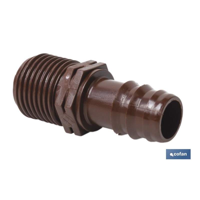 Conector de enlace mixto para riego por goteo o aspersión de rosca 3/4'' | Imprescindible para instalación de riego por goteo