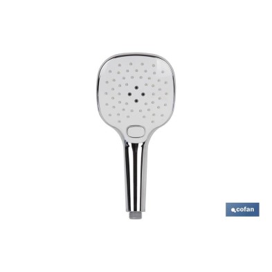 Mango de Ducha Cromado en color Blanco | 3 Funciones | Medidas 24,5 x 12 cm