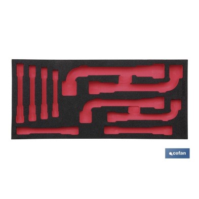 Separador de espuma | Para 1/3 cajón del carro de herramientas cofan | Para llaves de pipa