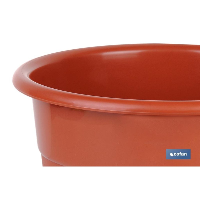 Maceta redonda con plato | Especial para plantas y flores | Perfecta para colocar en exterior e interior