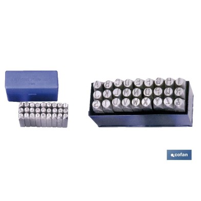 Juego de letras para marcado por estampación | Fabricado en acero de aleación | Medidas de las letras de 3 y 6 mm