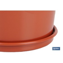 Maceta redonda con plato | Especial para plantas y flores | Perfecta para colocar en exterior e interior