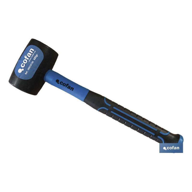 Maceta de goma | Mango fabricado en fibra de vidrio | Diferentes pesos | Cabeza de goma