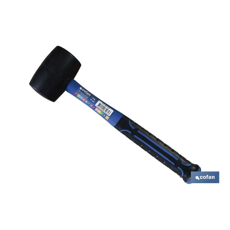 Maceta de goma | Mango fabricado en fibra de vidrio | Diferentes pesos | Cabeza de goma