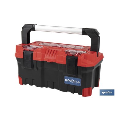 Caja de herramientas con 3 organizadores y mango largo de aluminio | Dos medidas diferentes