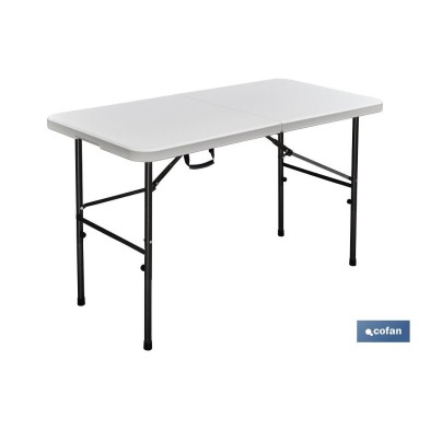 Mesa Plegable Rectangular | Color: Blanco | Medidas desplegada: 122 x 60 x 74 cm