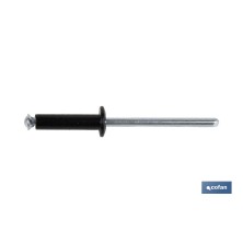 Remaches Aluminio Flor Cabeza Alomada Negro