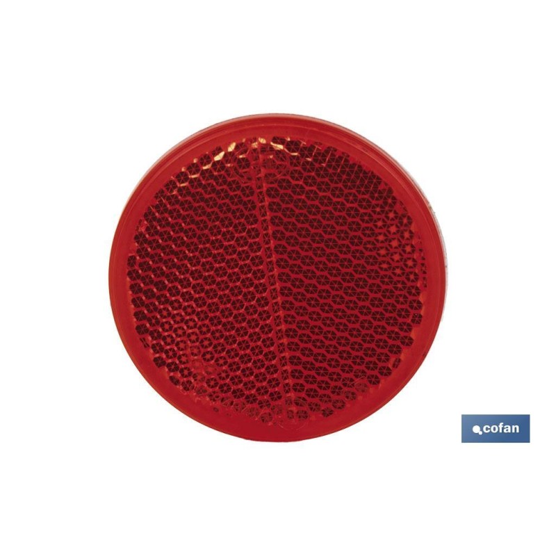 Catadióptricos redondos con adhesivo para fijar en vehículos | 3 Colores: rojo, ámbar y blanco | Diámetro: 55 mm