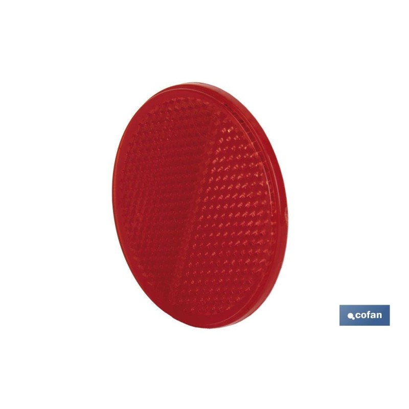 Catadióptricos redondos con adhesivo para fijar en vehículos | 3 Colores: rojo, ámbar y blanco | Diámetro: 55 mm