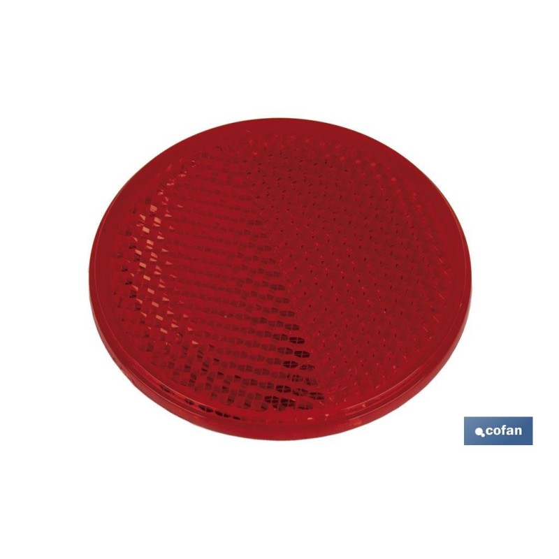 Catadióptricos redondos con adhesivo para fijar en vehículos | 3 Colores: rojo, ámbar y blanco | Diámetro: 55 mm