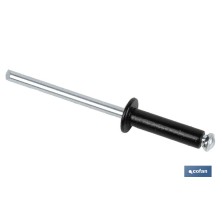 Remaches Aluminio Flor Cabeza Alomada Negro