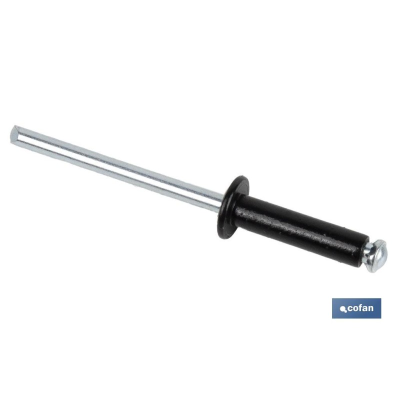 Remaches Aluminio Flor Cabeza Alomada Negro