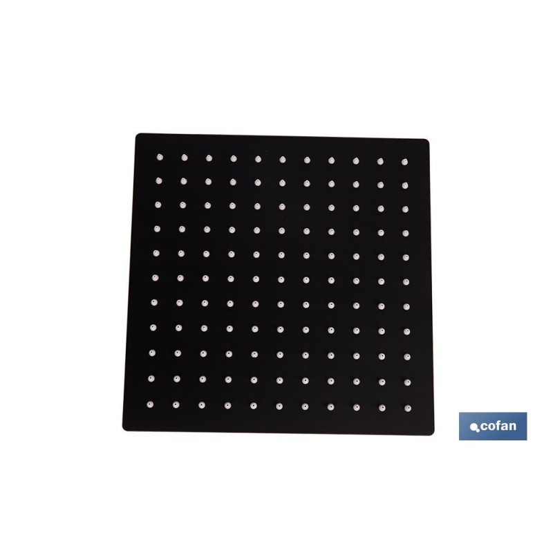 Cabezal de ducha cuadrado orientable | Diseño extrafino | Tecnología antical | Medidas: 24,5 x 24,5 cm | Disponible en acabado n