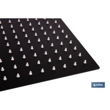 Cabezal de ducha cuadrado orientable | Diseño extrafino | Tecnología antical | Medidas: 24,5 x 24,5 cm | Disponible en acabado n