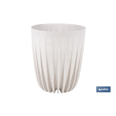 Maceteros decorativos ecológicos | Diseño con rayas en relieve | Tapón de drenaje incorporado | Disponibles en dos colores con d