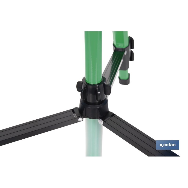 Ducha de jardín con trípode | Altura regulable | 2 funciones: ducha y nebulización | Conector universal incluido | Altura máxima