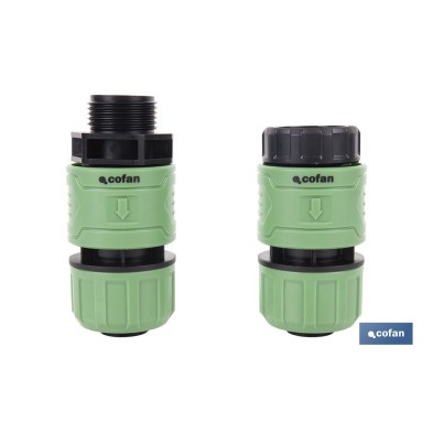 Racor reparador de mangueras de jardín | Conector de ABS | Resistente a UV | Conexión rápida y sencilla | Enlace reparador de 1 