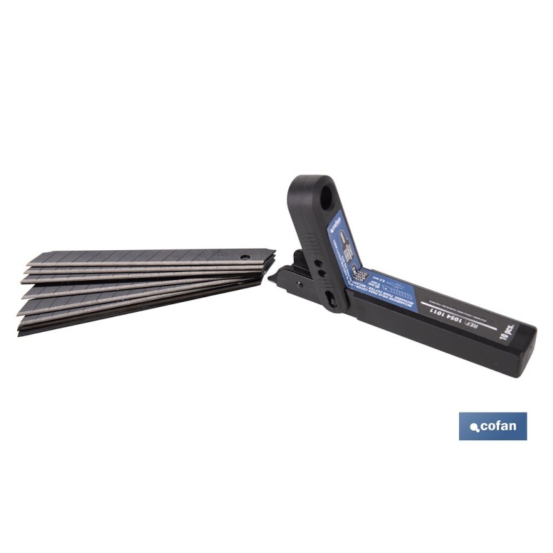 Recambio de cuchillas para cúter profesional | Hojas negras con afilado láser | Pack de 10 cuchillas SK2 | Disponible en 3 medid