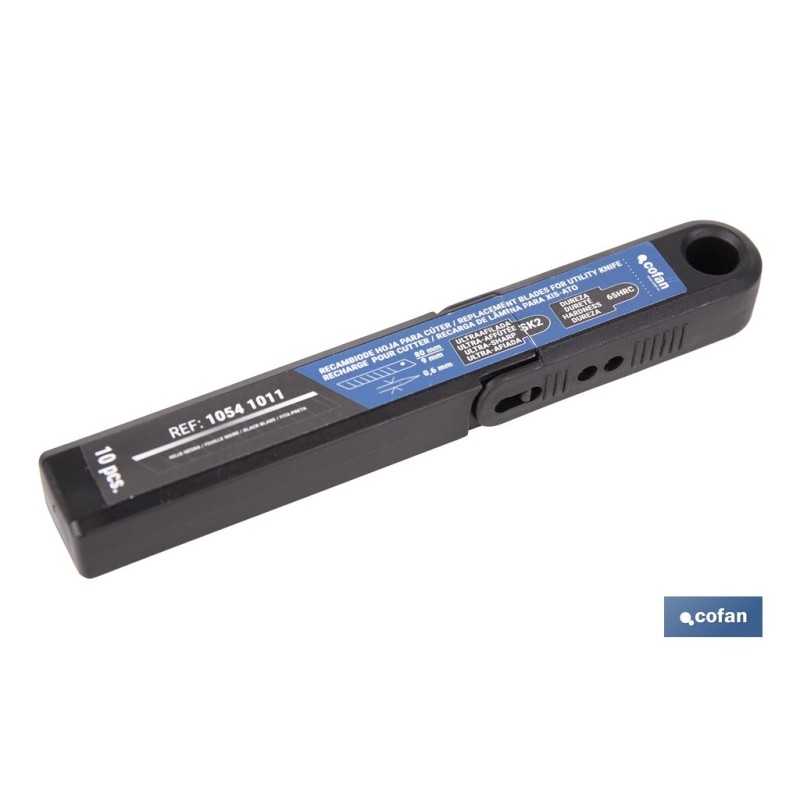 Recambio de cuchillas para cúter profesional | Hojas negras con afilado láser | Pack de 10 cuchillas SK2 | Disponible en 3 medid