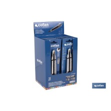 Expositor de cúteres de aluminio | Incluye 12 cúteres profesionales | Disponible en diferentes medidas