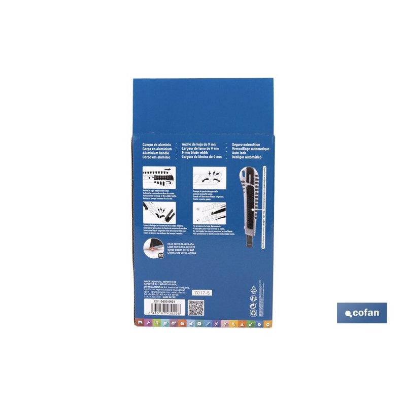 Expositor de cúteres de aluminio | Incluye 12 cúteres profesionales | Disponible en diferentes medidas