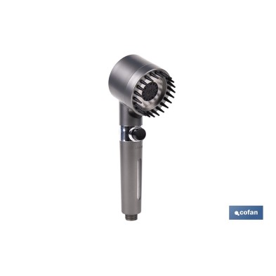 Mango de ducha con filtro | Tres modos de pulverización | Instalación universal | Acabado en antracita | Medidas: 7,5 x 25 cm