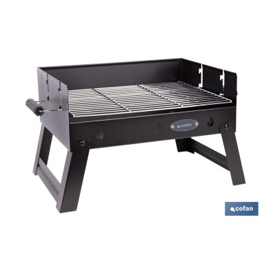 Barbacoa de carbón portátil plegable | Con parrilla cromada | Asas laterales | Compacta y fácil de transportar | Medidas: 45,5 x