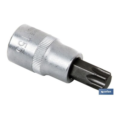 Llave de vaso de 1/2'' | Fabricada en acero al cromo vanadio de alta calidad | Con punta corta Torx 55