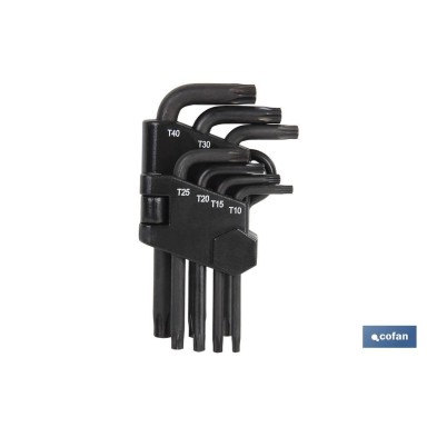 Juego de llaves Torx | 6 piezas | Contiene T-10, T-15, T-20, T-25, T-27, T-30.